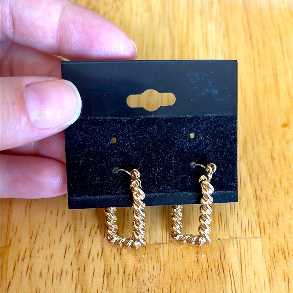 Elegant Gold Twisted Hoop Earrings